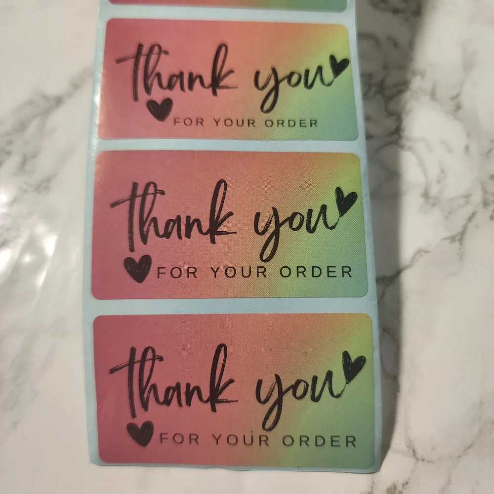 100pcs  Thermal Thank you Stickers